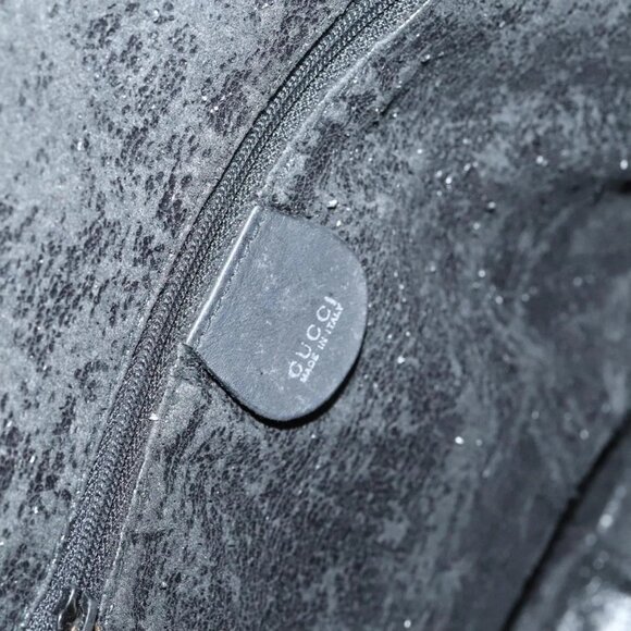 GUCCI Bamboo Shoulder Bag Suede 2way Black Gold - Picture 12 of 16